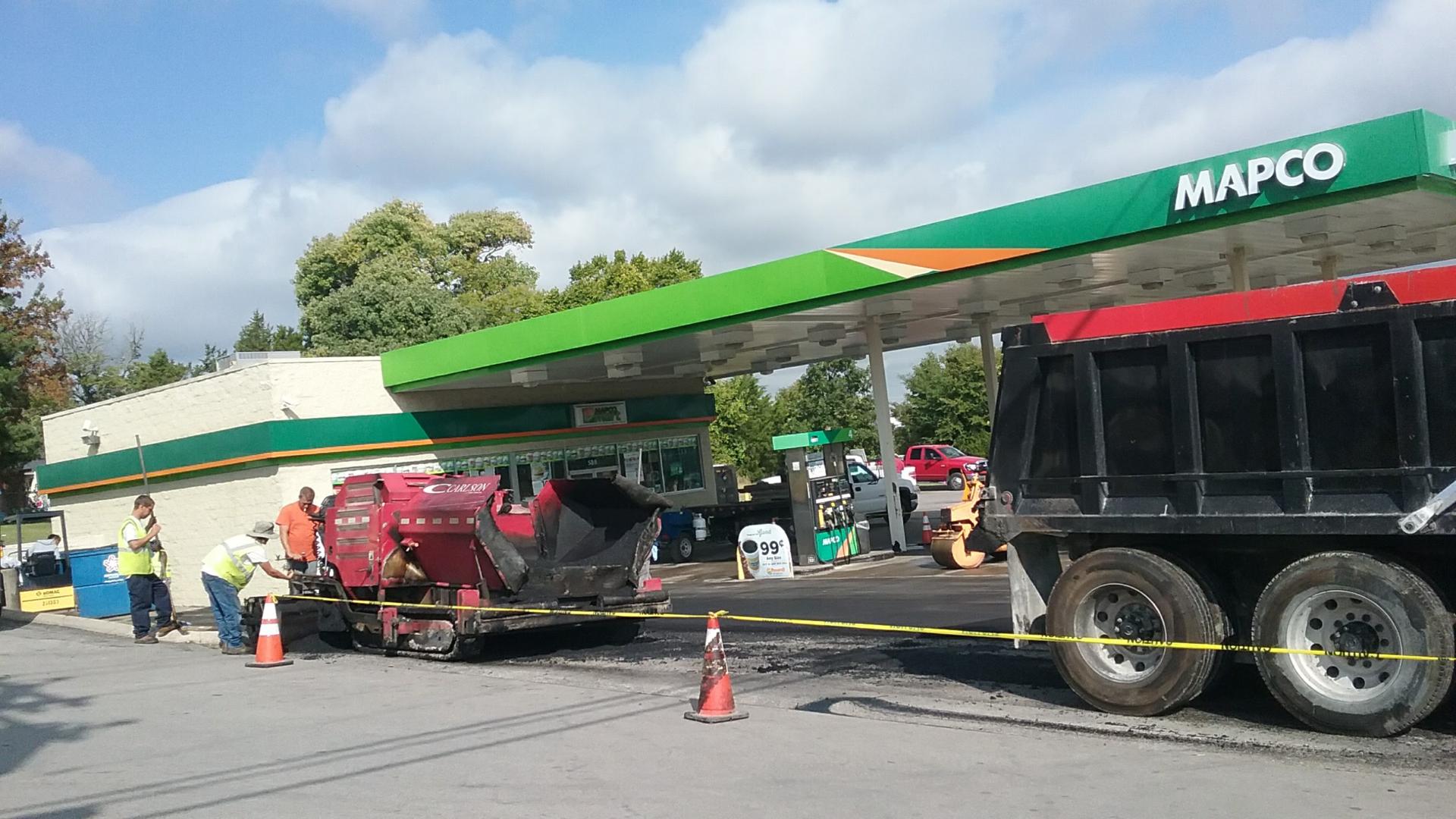 Mapco Express Gas Station Parking Lot Crown Paving