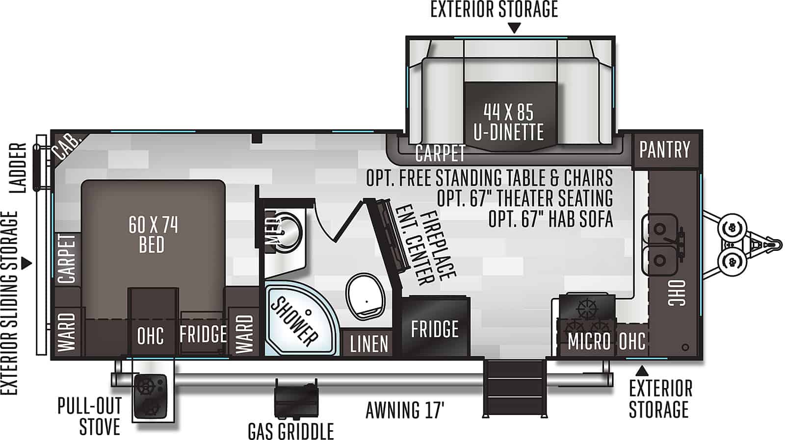 front kitchen toy hauler travel trailer Velvet Dodge