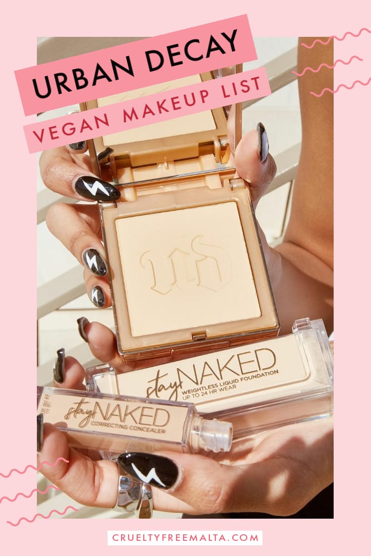 Urban Decay vegan makeup list