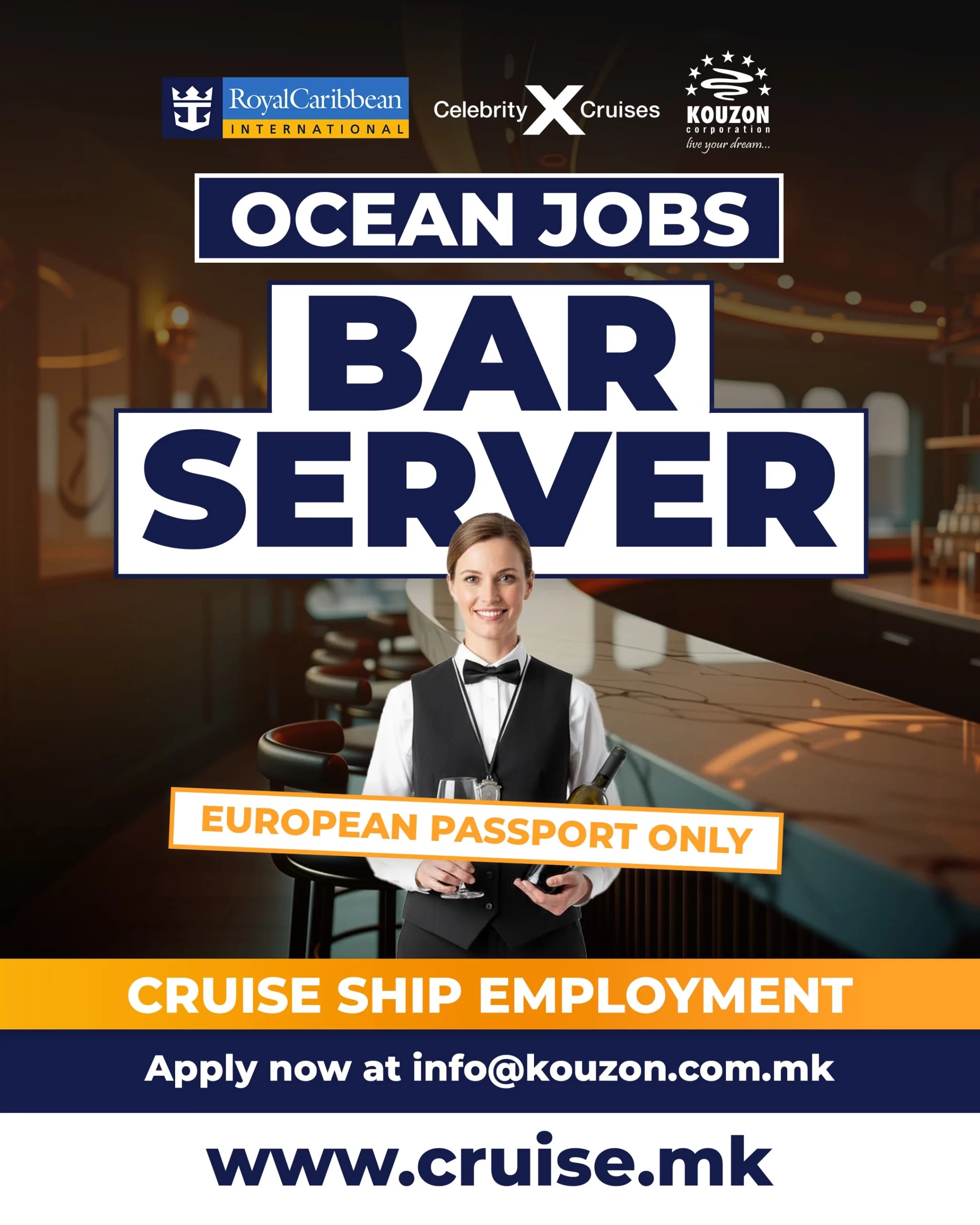 Bar Server Jobs with Kouzon Royal Caribbean International and