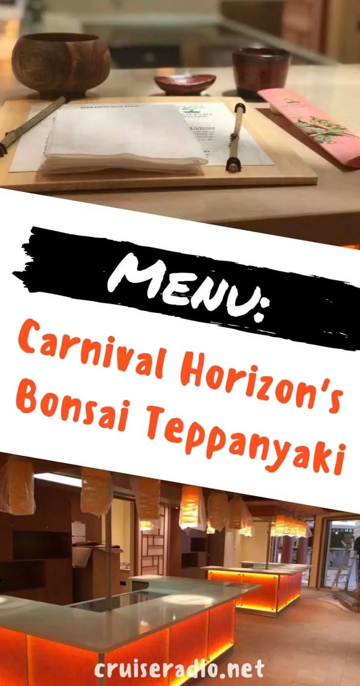 Menu Carnival Horizon's Bonsai Teppanyaki