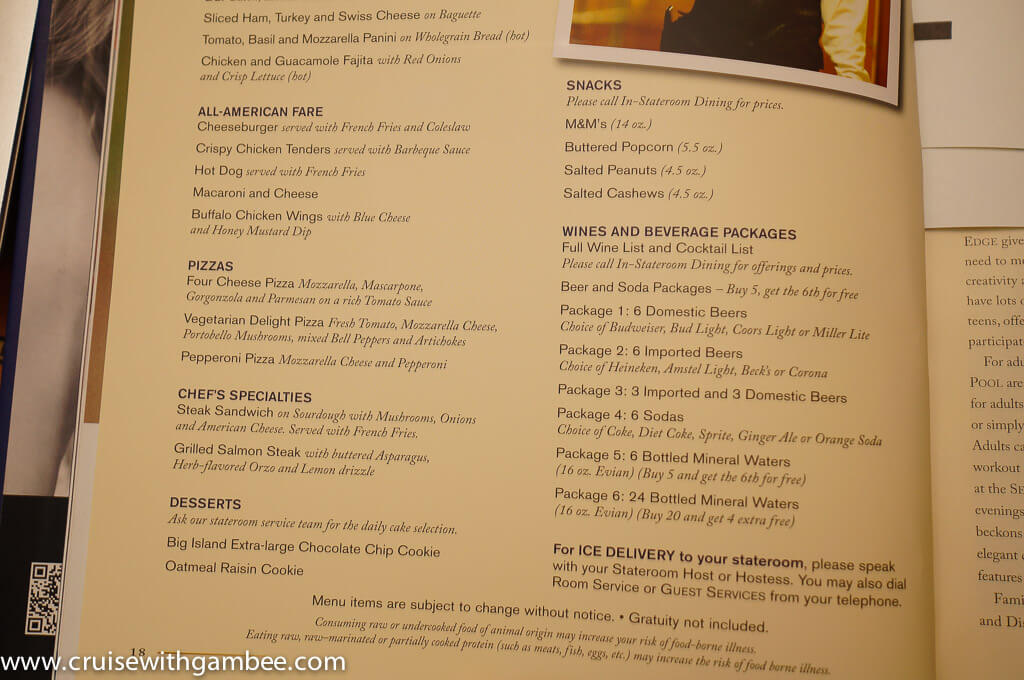 Disney Cruise Menus cruise with gambee