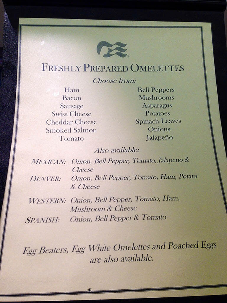 Princess Cruises Menus cruise with gambee