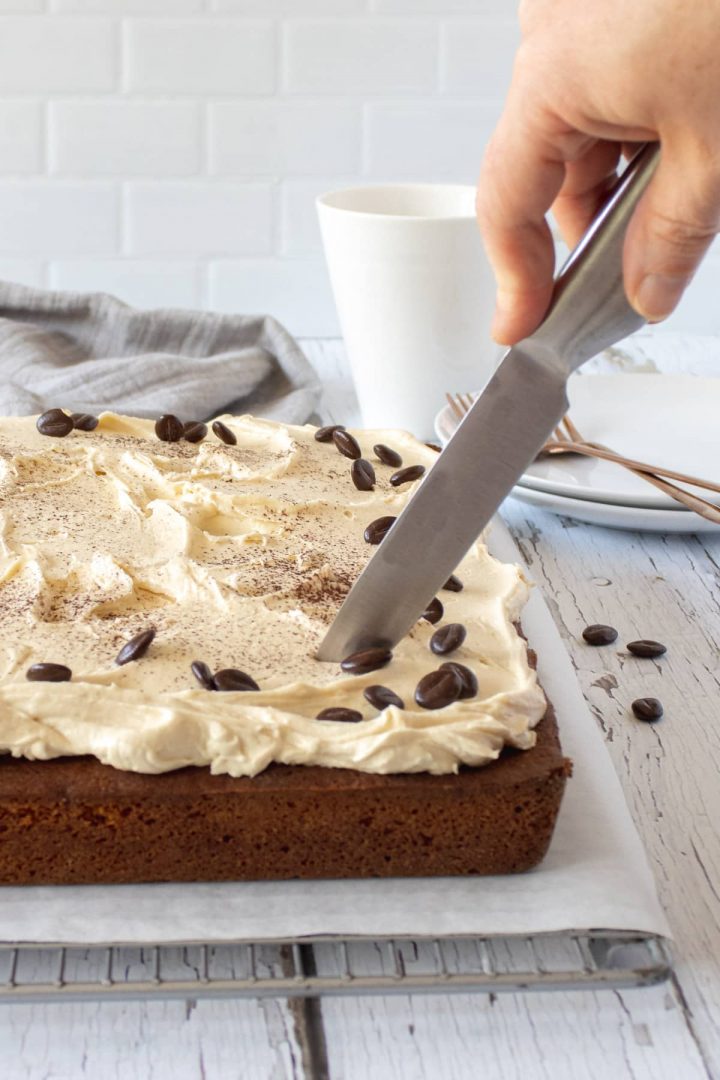 Coffee Tray Bake Cake Recipe & Video Crumbs and Corkscrews