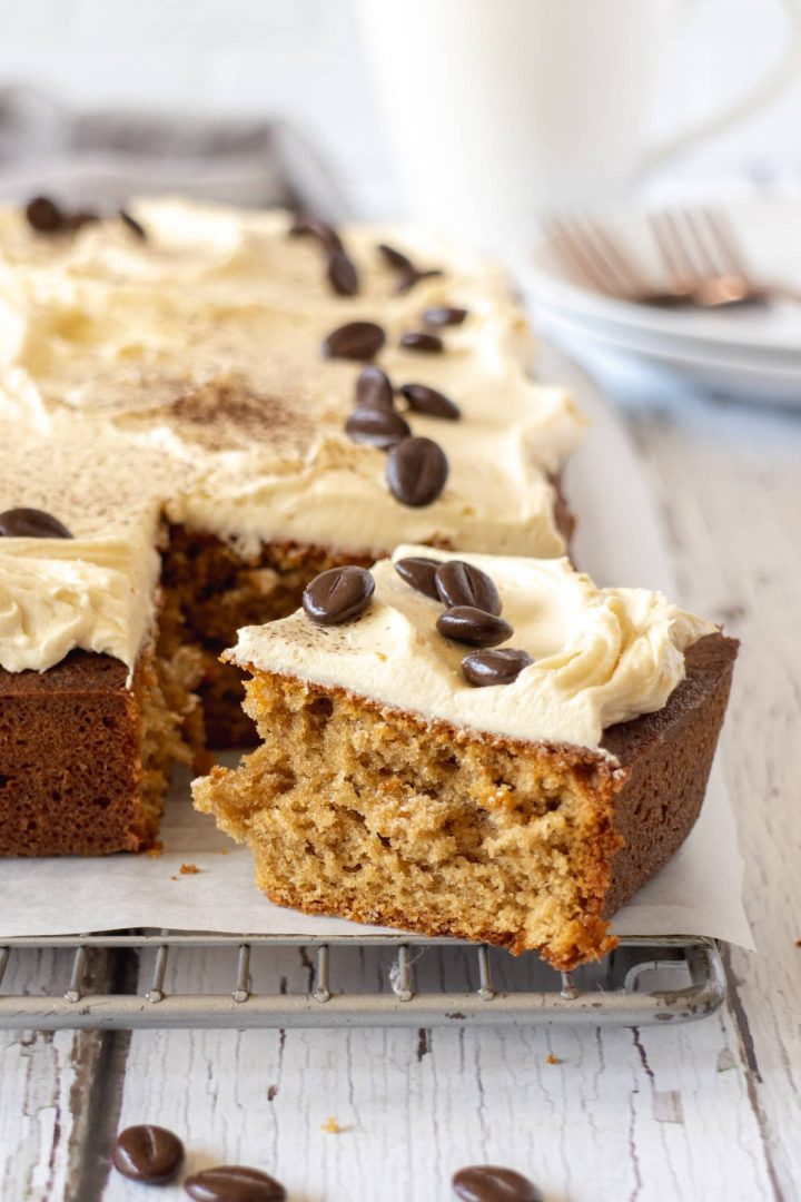 Coffee Tray Bake Cake Recipe & Video Crumbs and Corkscrews