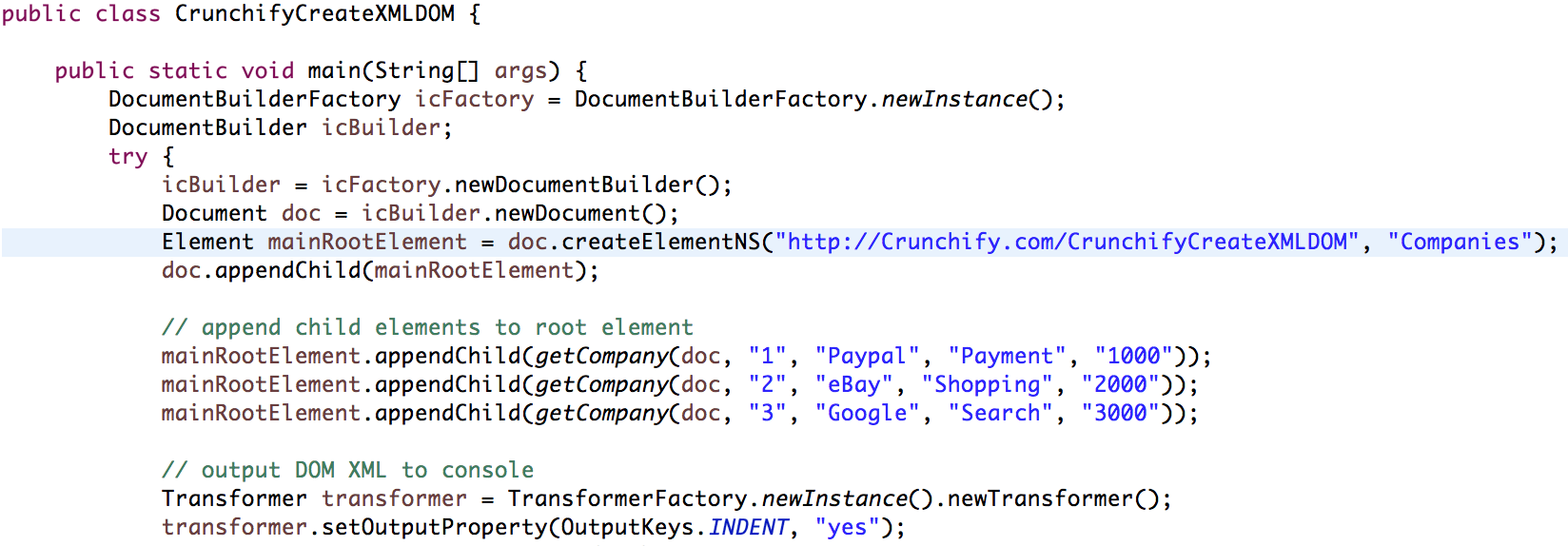 Java Simple Way to Write XML (DOM) File in Java • Crunchify