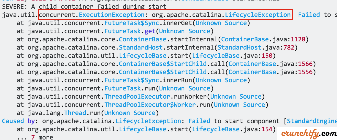 java.util.concurrent.ExecutionException org.apache.catalina