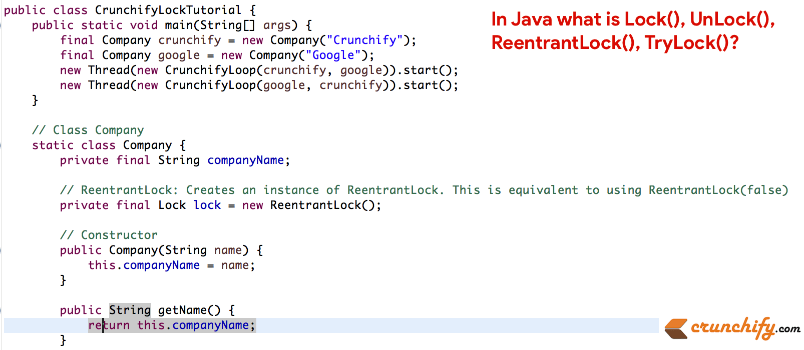 What is Lock(), UnLock(), ReentrantLock(), TryLock() and How it's