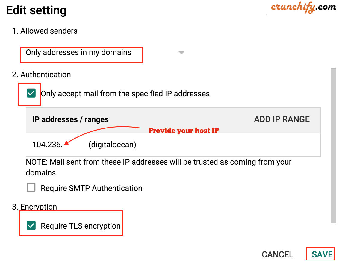 How to setup email for Discourse Forum with Google Apps SMTPrelay