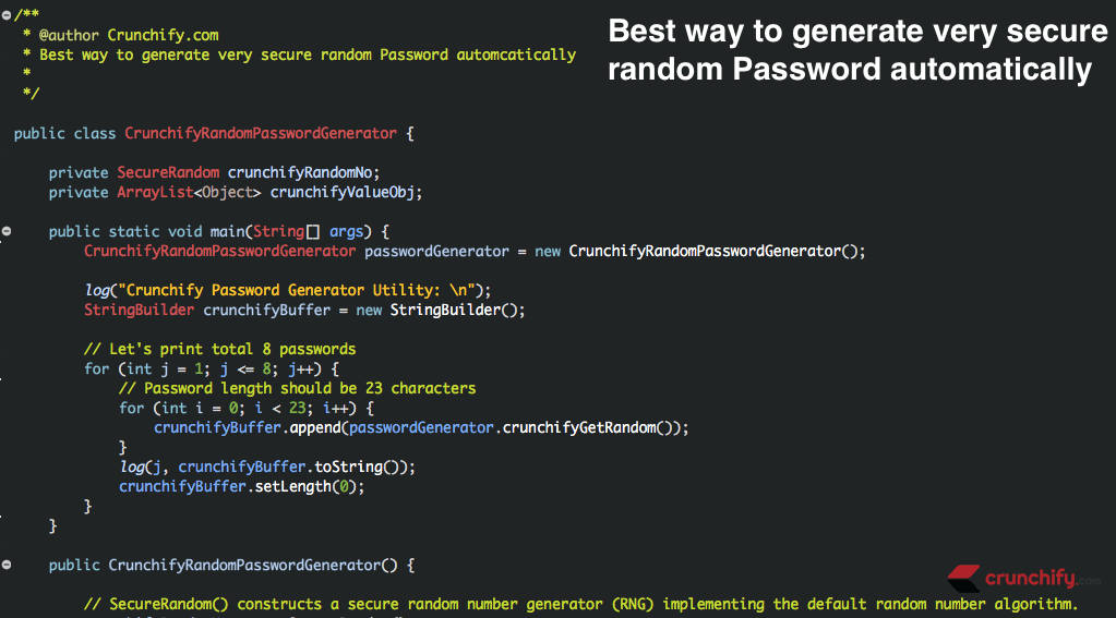 In Java How to Generate Strong Random Password SecureRandom Complete