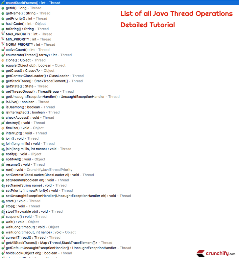 In Java How to Set and Get Thread Priority? Get Thread ID, Count, Class, StackTrace, ThreadGroup