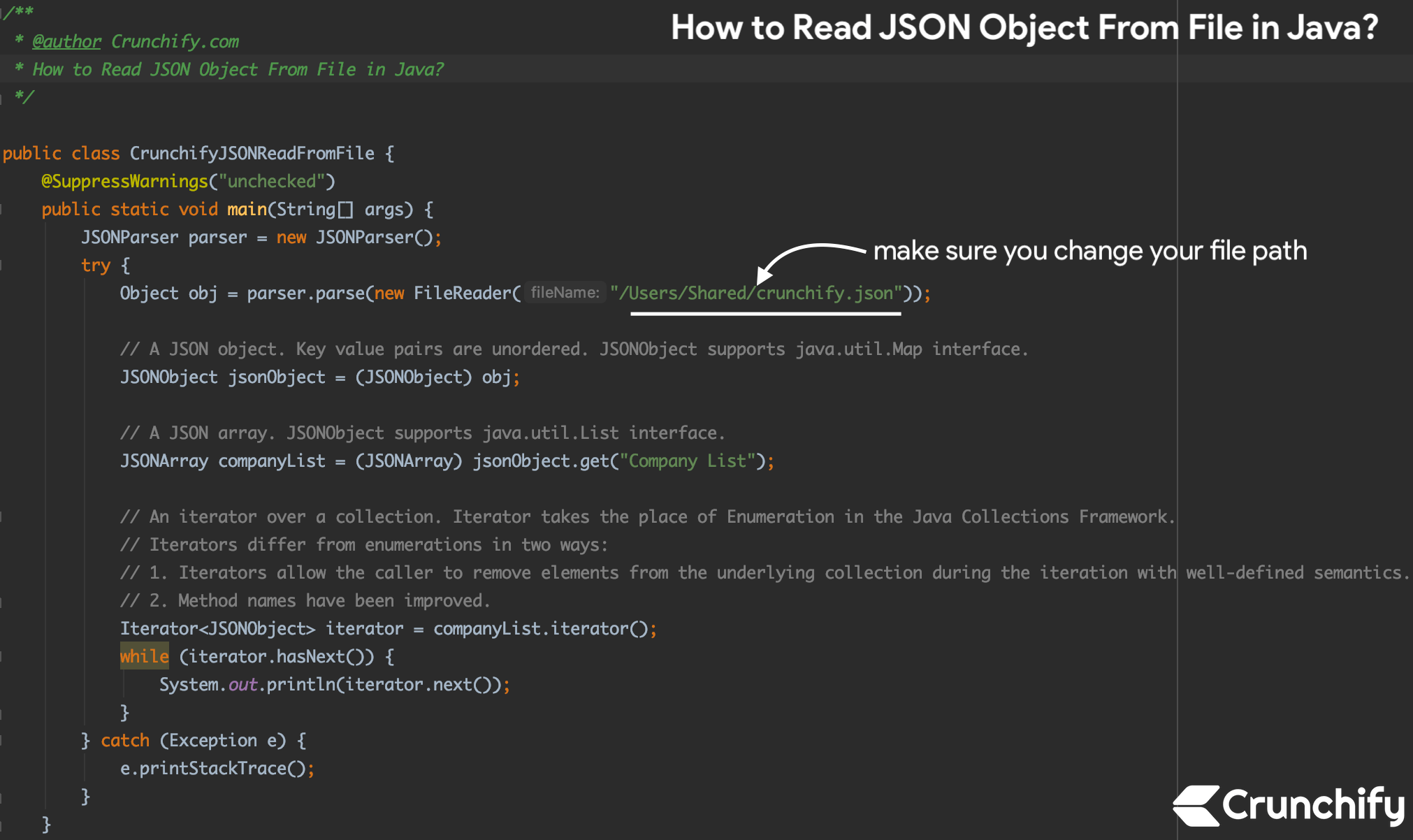 How to Read JSON Object From File in Java? • Crunchify