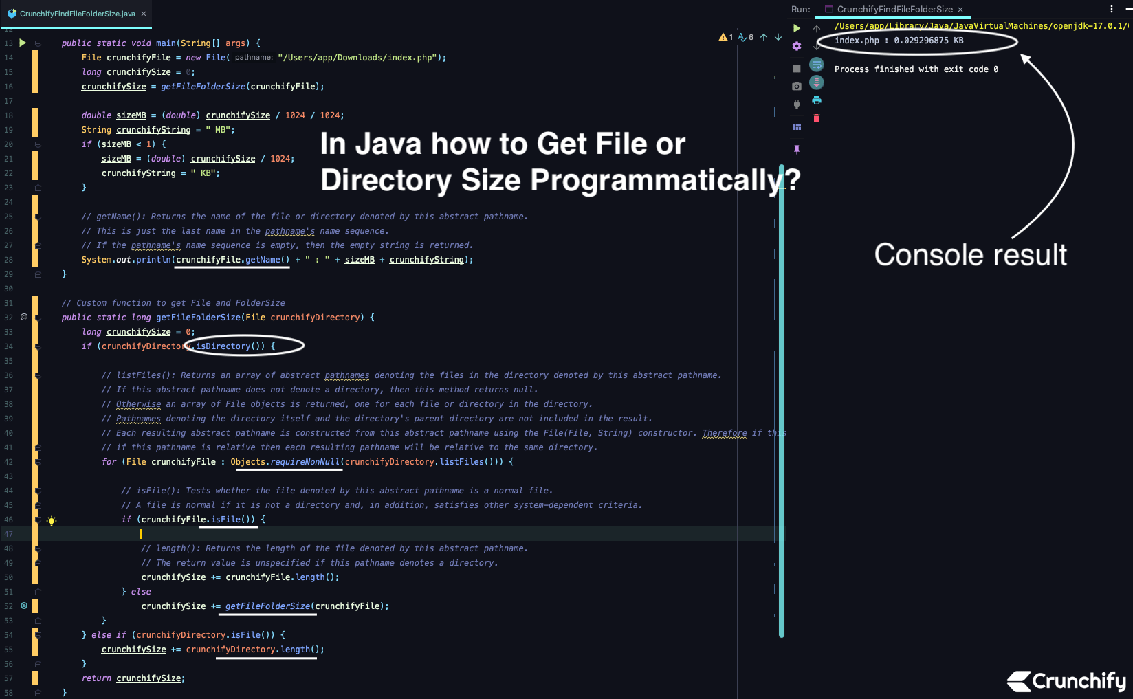 In Java how to Get File or Directory Size Programmatically? • Crunchify