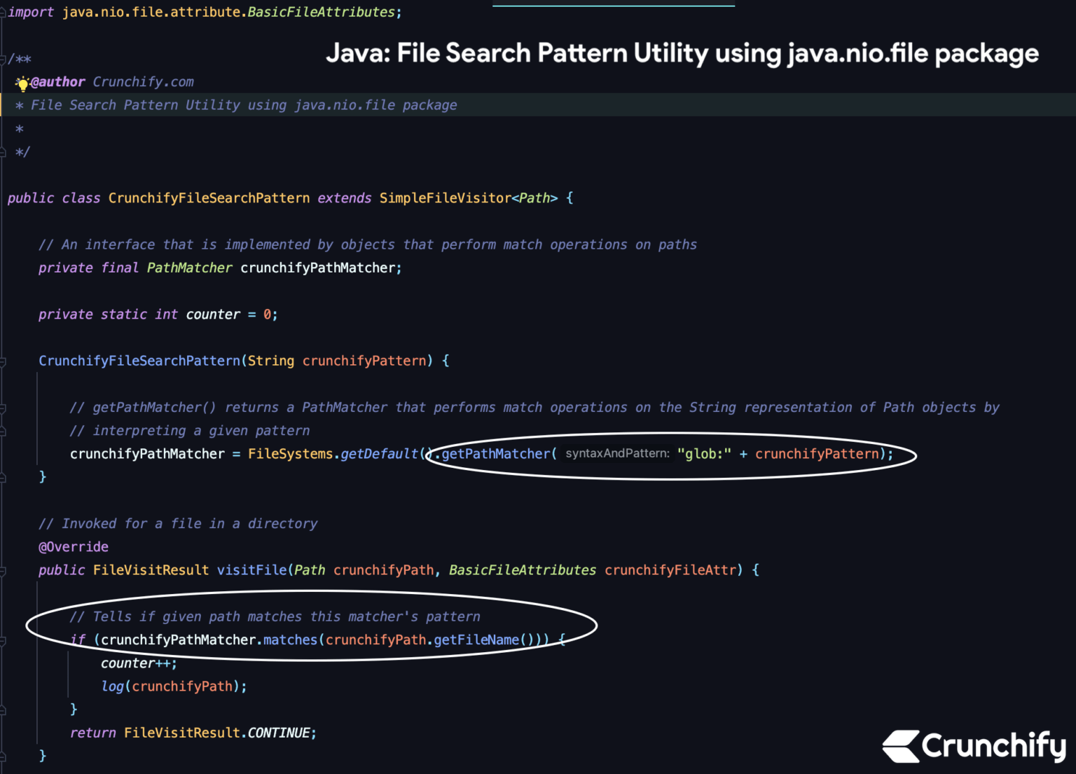 In Java How to Perform File Search Operation using java.nio.file