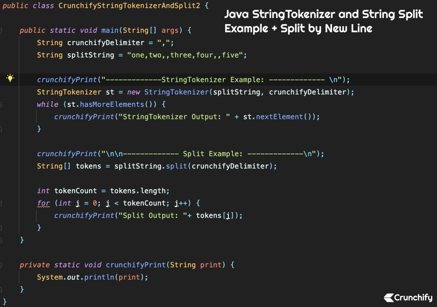 Java StringTokenizer and String Split Example + Split by New Line