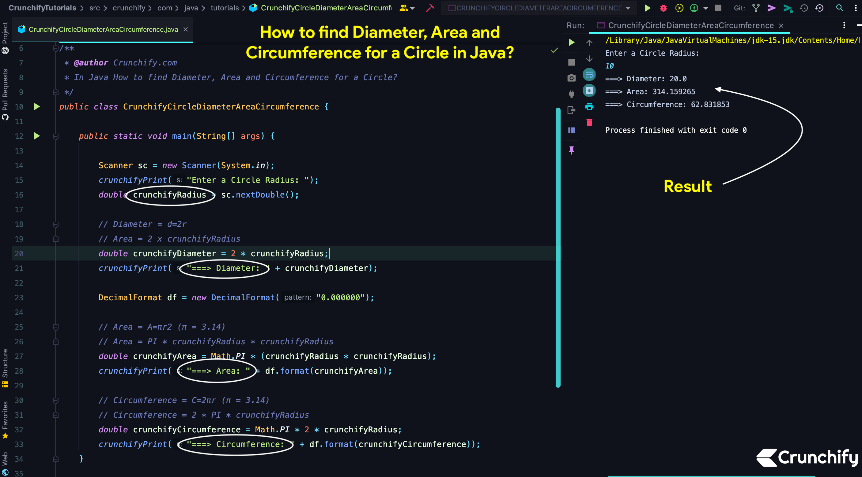 How to find Diameter, Area and Perimeter (Circumference) for a Circle