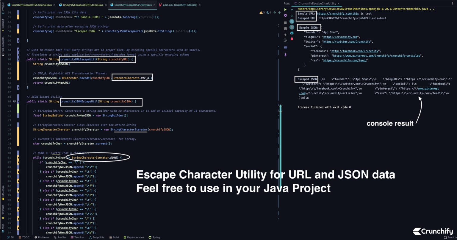 Escape Character Utility for URL and JSON data Feel free to use in