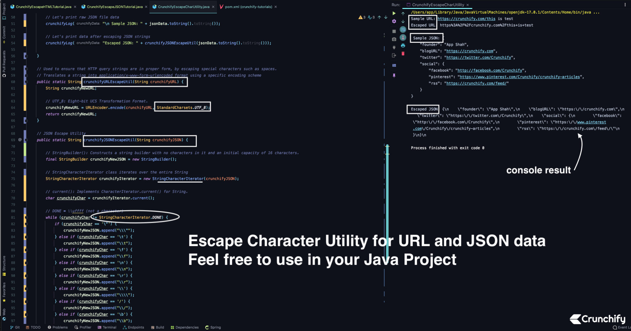 Escape Character Utility for URL and JSON data Feel free to use in