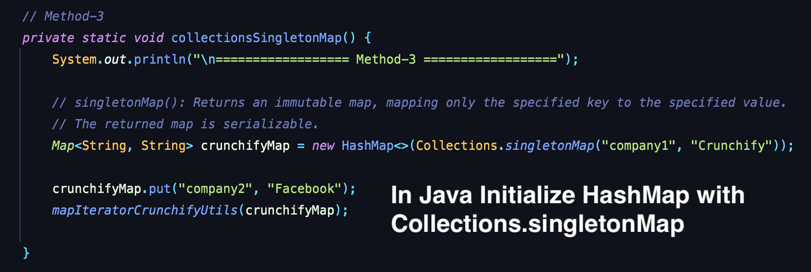 In Java how to Initialize HashMap? 7 different ways • Crunchify