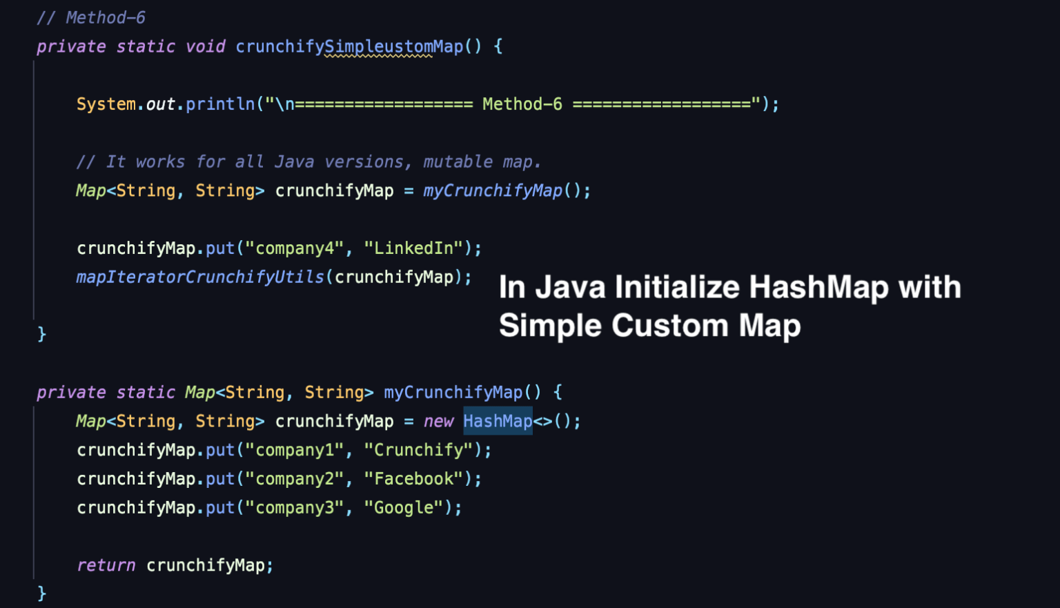 In Java how to Initialize HashMap? 7 different ways • Crunchify