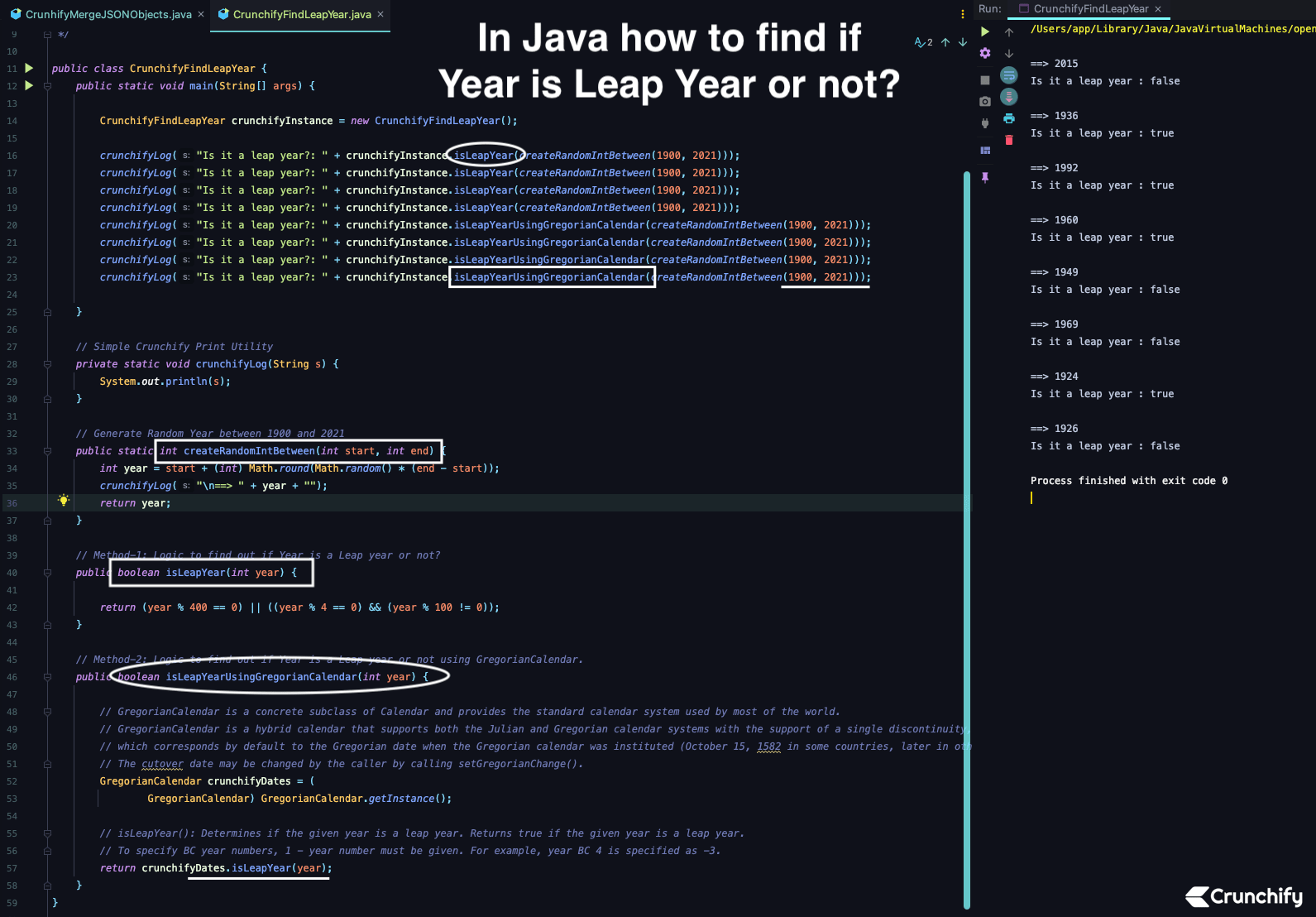 In Java how to find if Year is a Leap Year or not? Custom logic and