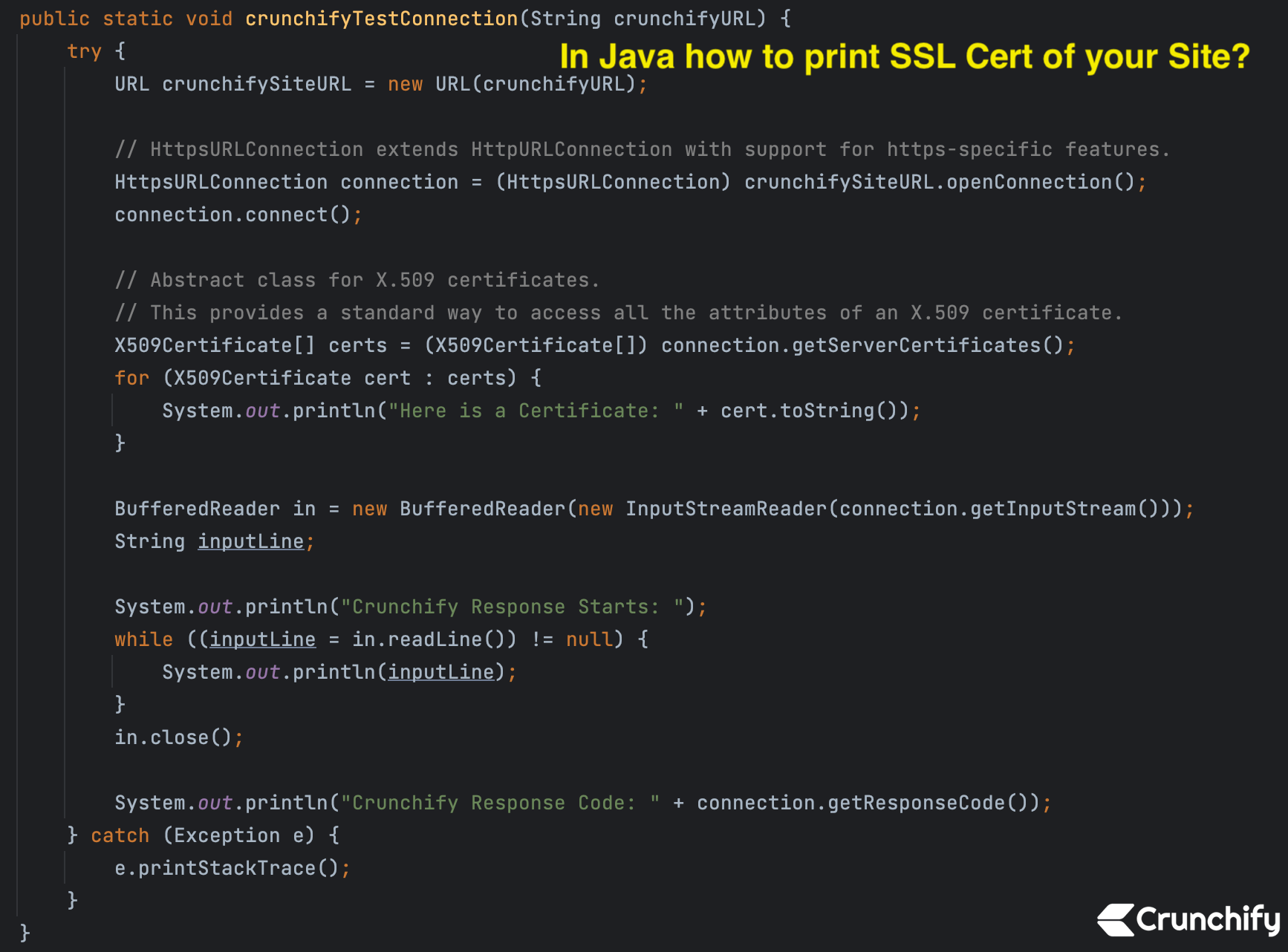 How to bypass SSL certificate checking in Java? • Crunchify