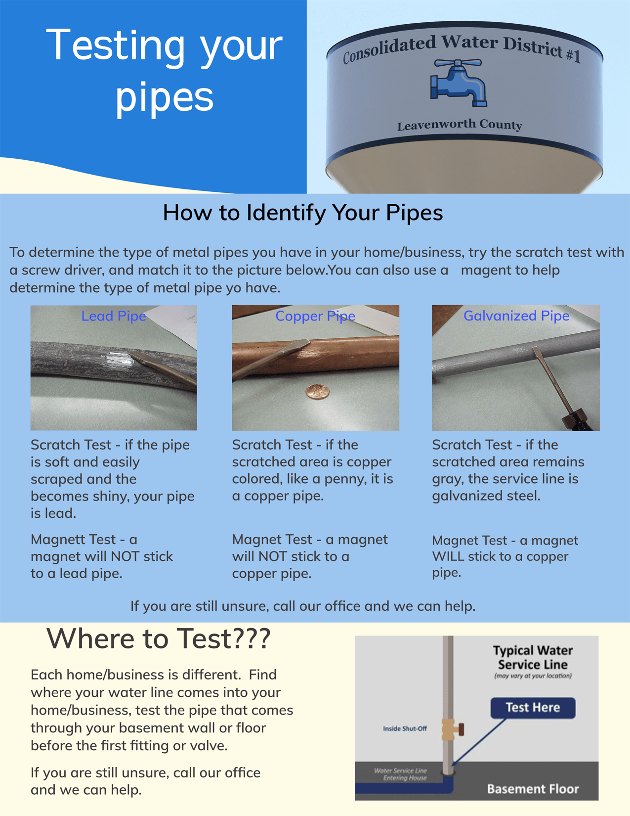 H20 Lead Awareness Indentify Your Pipes Consolidated Water District 1