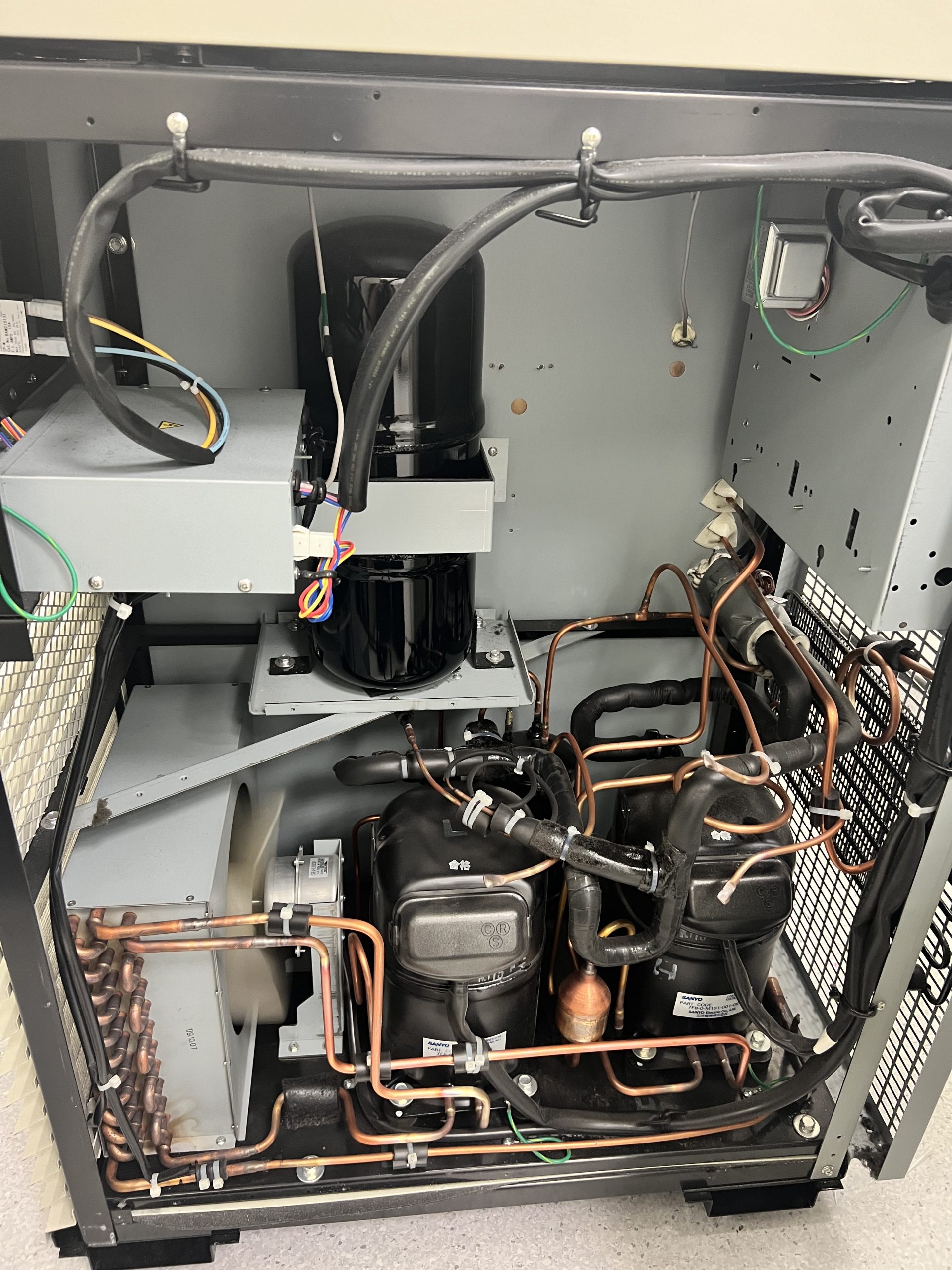 Panasonic ult chest freezer compressor failure Cryomed Scientific