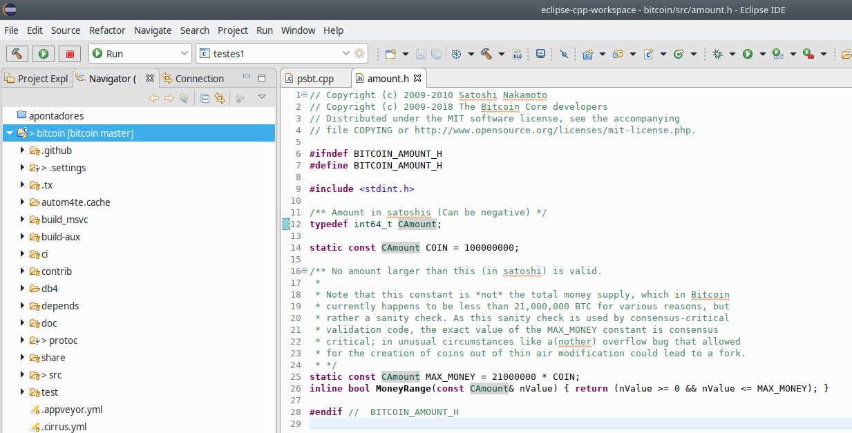 Commented Amount.h On Bitcoin Core Source Code