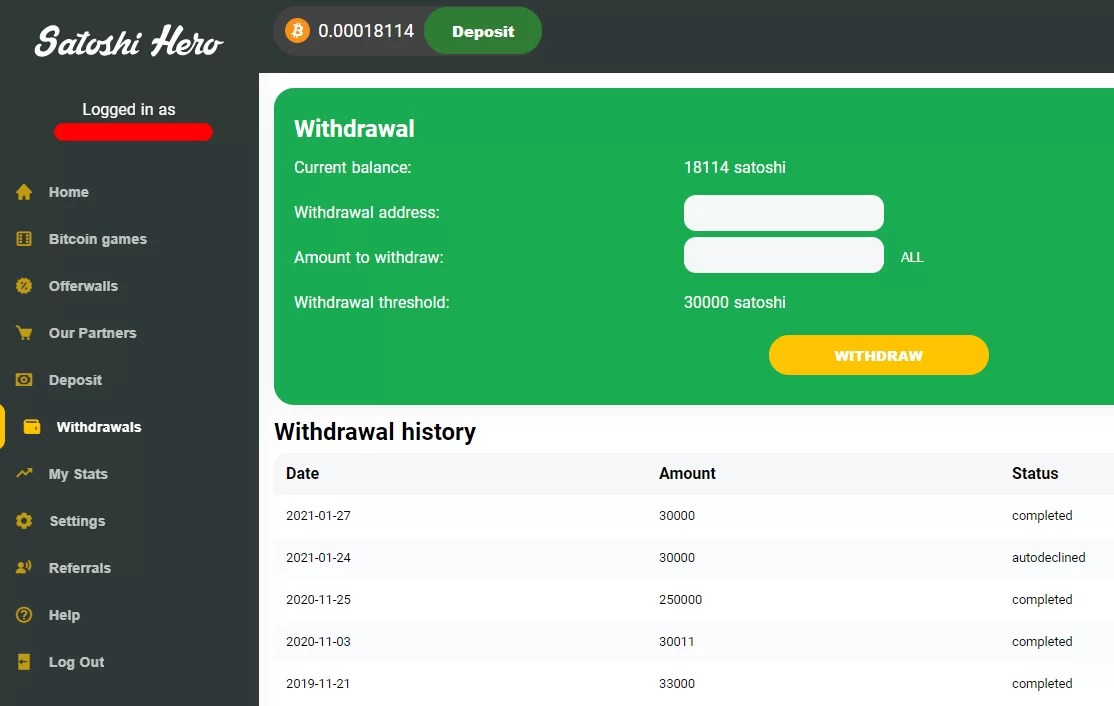 Satoshi Hero Review Legit or Scam Bitcoin Faucet and Games