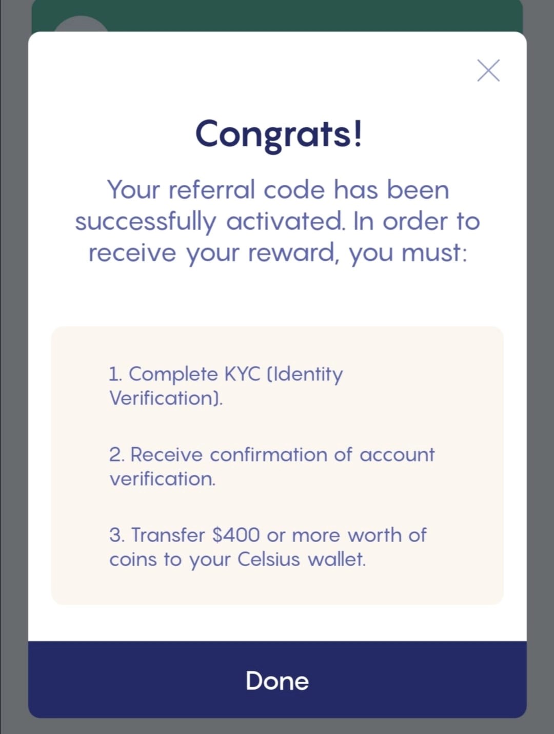 Celsius Network Referral Code 50 in Bitcoin 138816fdc3