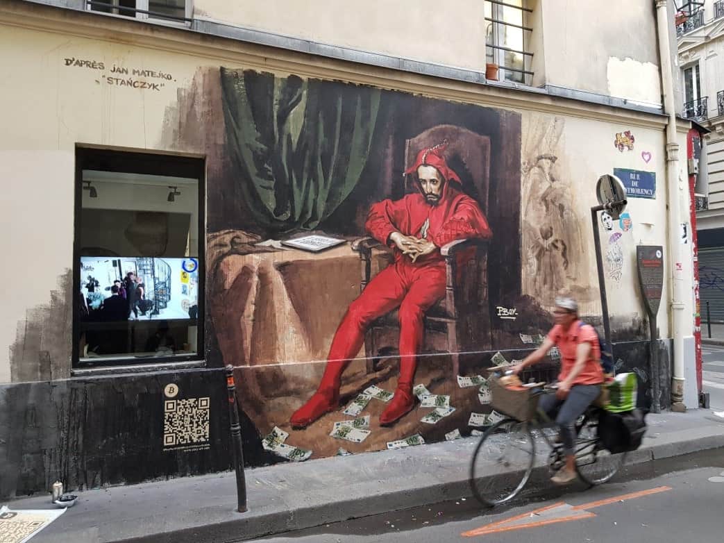 Bitcoin Art Famous Red Jester Painting Recreated to Reflect QE and