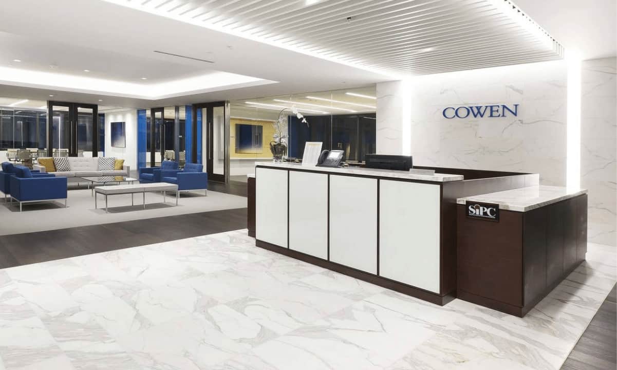 Wall Street Bank Cowen Launches Spot Crypto Trading for Institutions