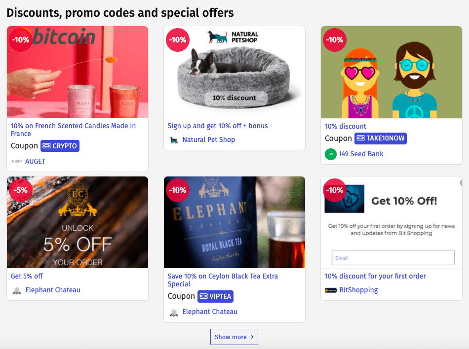 Extended features for companies publishing discounts and bonuses