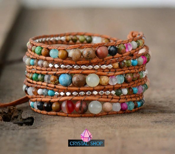 Multi Colored Bead Bracelet Natural Stone Bracelets on Crystal Shop
