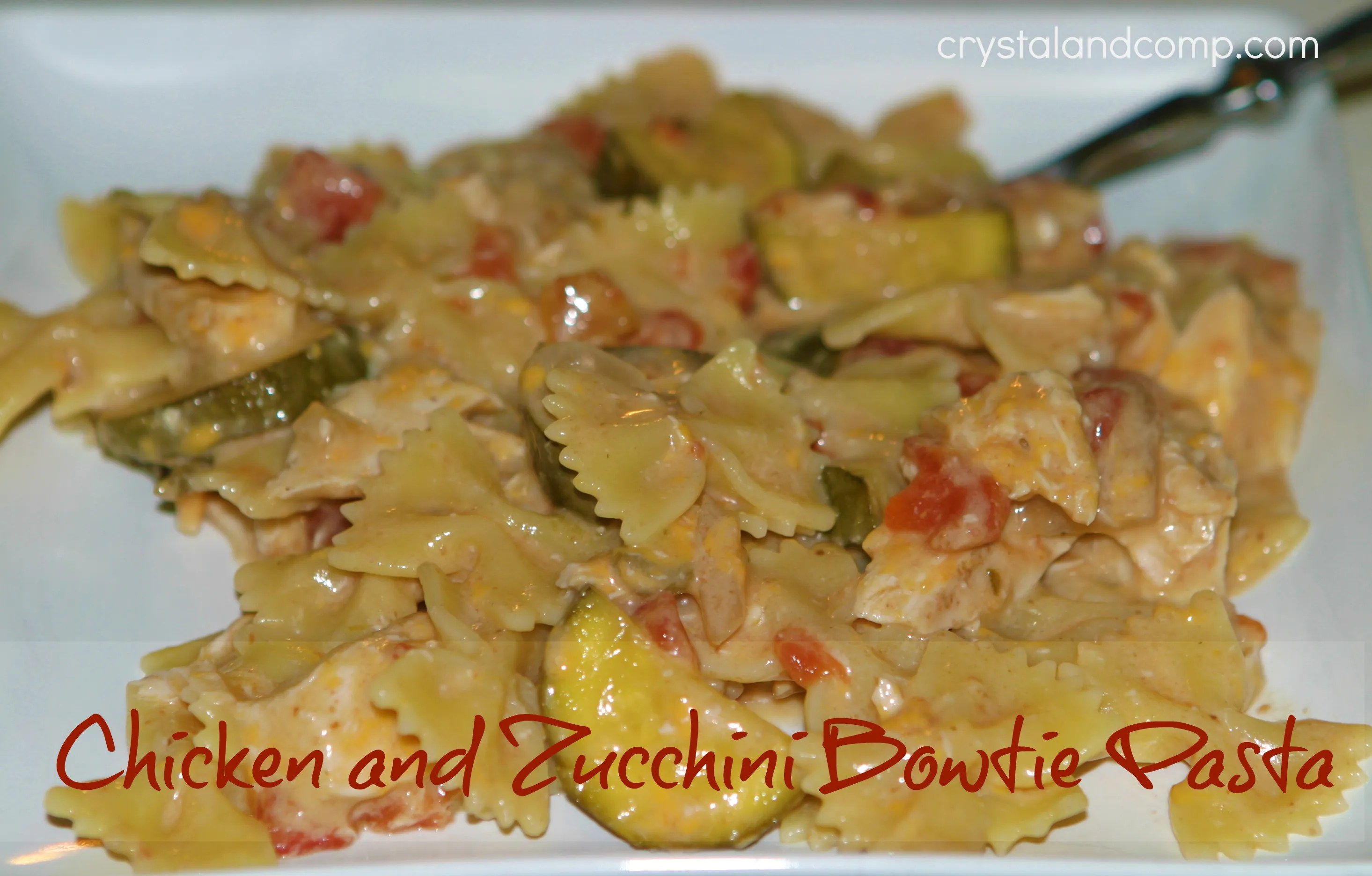 Crockpot Chicken and Zucchini Bowtie Pasta