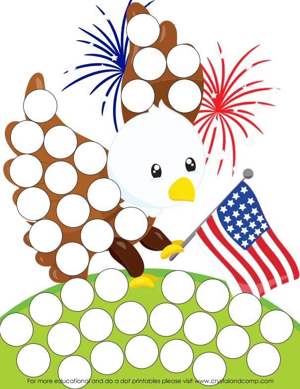 4th of July Preschool Do a Dot Printable