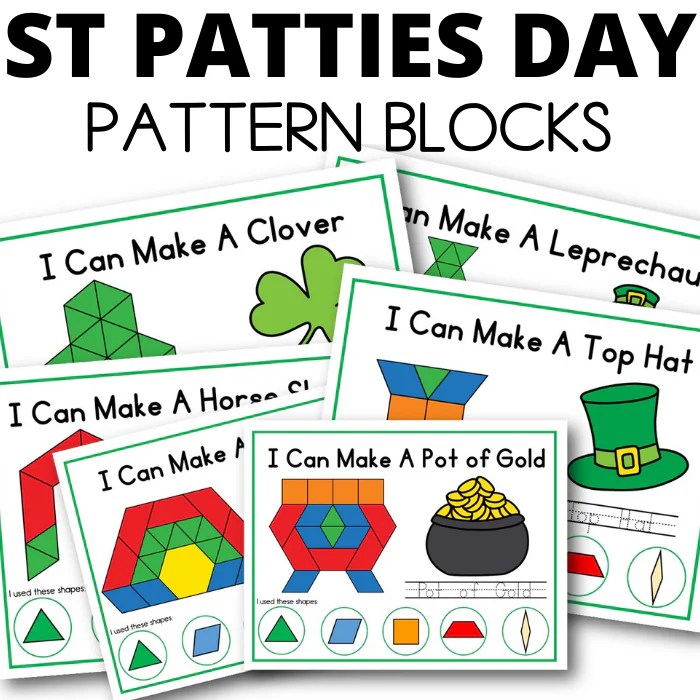 St. Patricks Day Pattern Block Printables