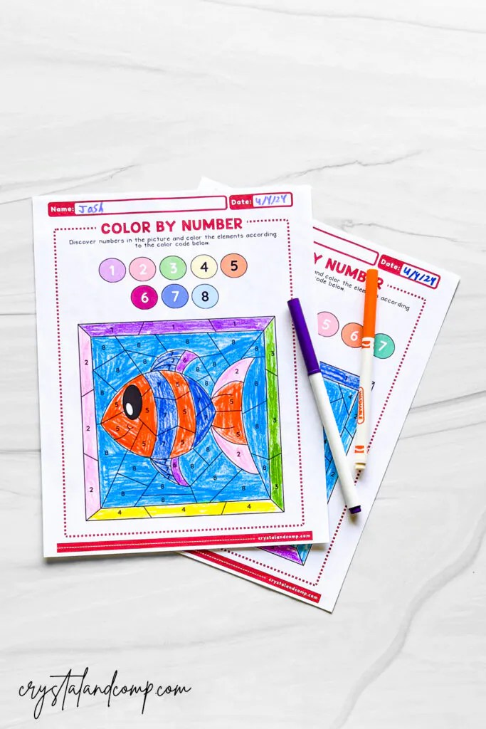 Fish Color By Number Printables
