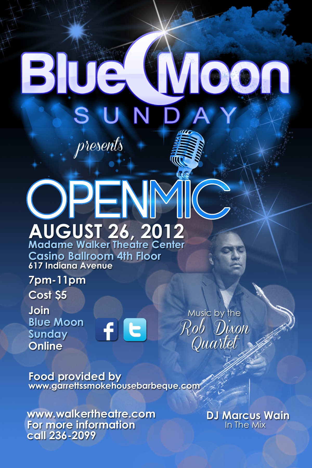 Blue Moon Sunday Flyer Crystal Clear Image Design