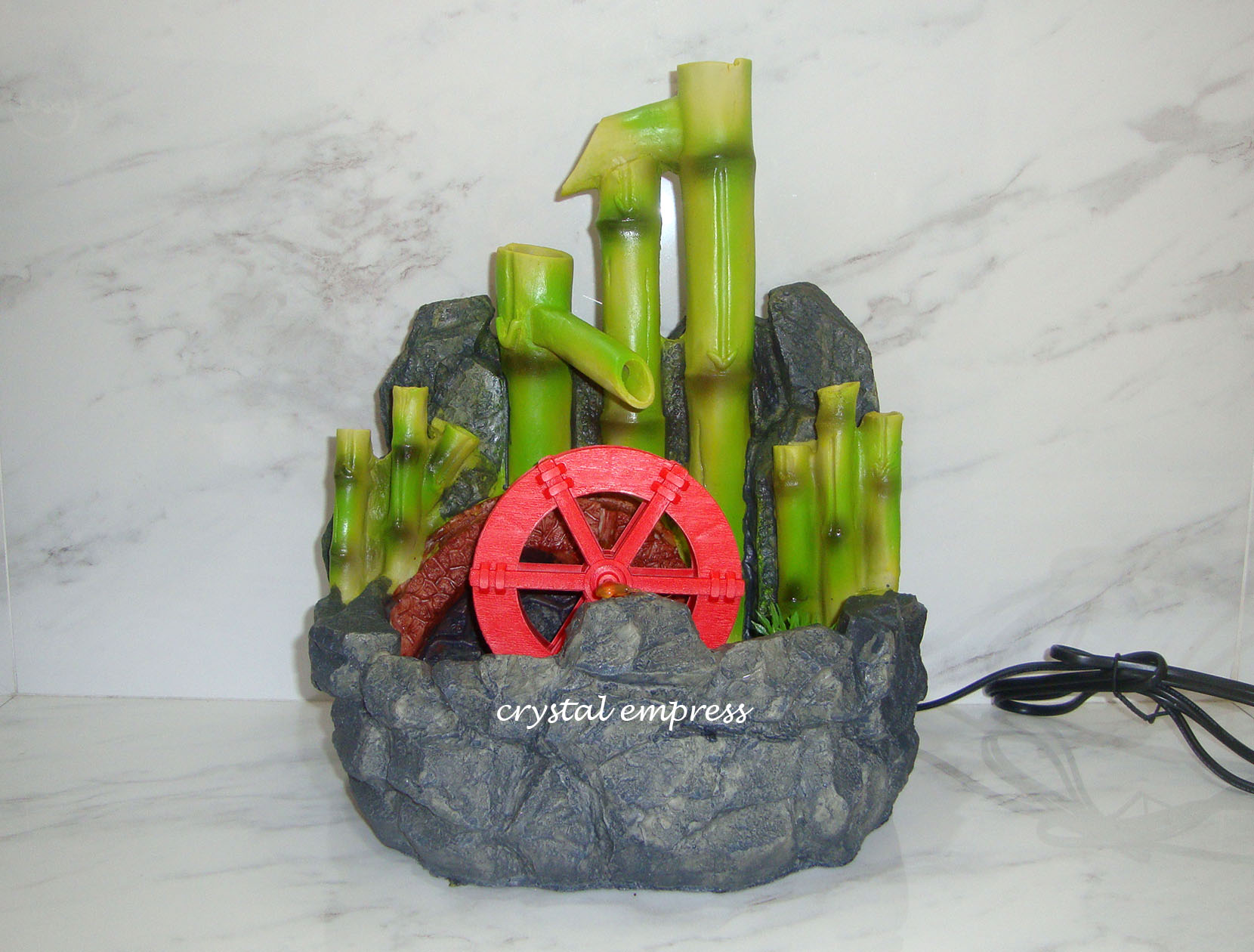 2017 Bamboo Water Wheel Fountain for Future Prosperity Crystal