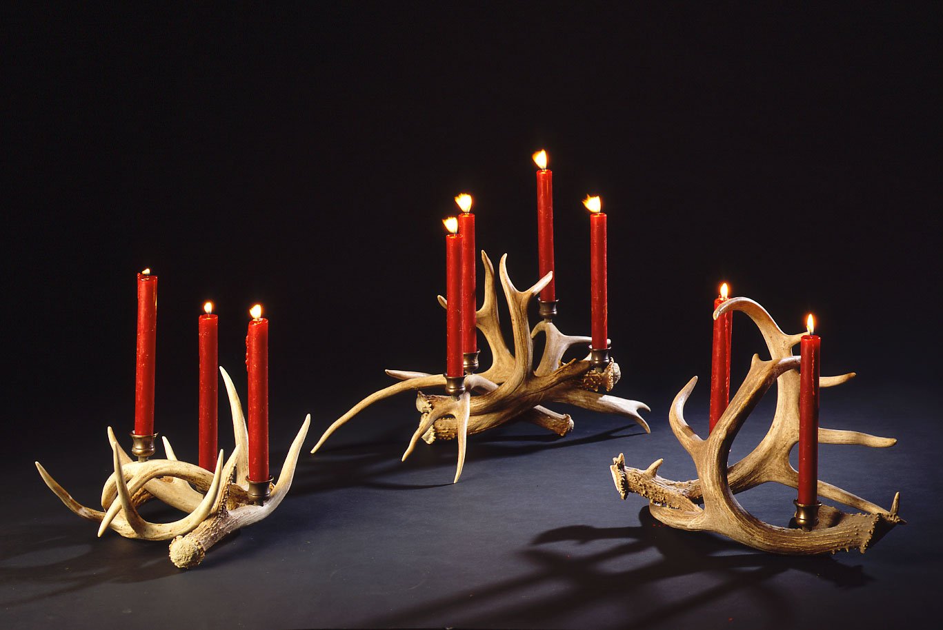 Cluster Candelabra Antler Chandeliers and Furniture by Crystal Farm