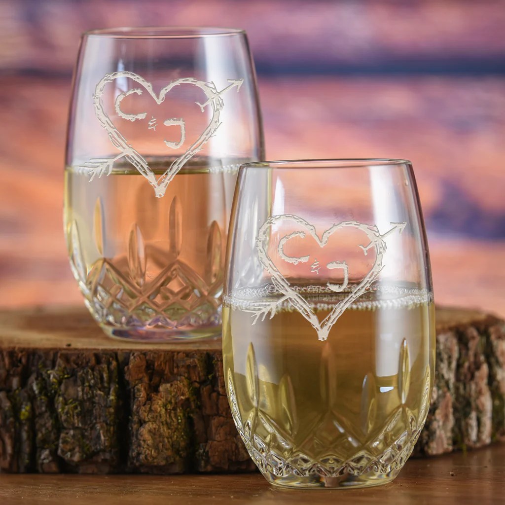 Waterford Crystal Engraved Glasses for Wedding Anniversary Crystal Imagery