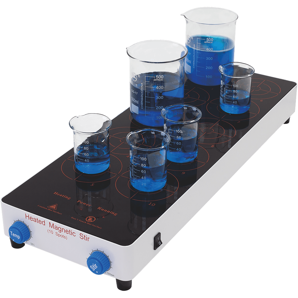 10Position Hotplate Stirrer MS10HA Crystal Technology & Industries