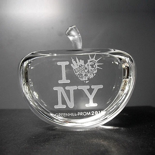 Flat Crystal Apple Paperweight Apple Shape Crystal Paperweight