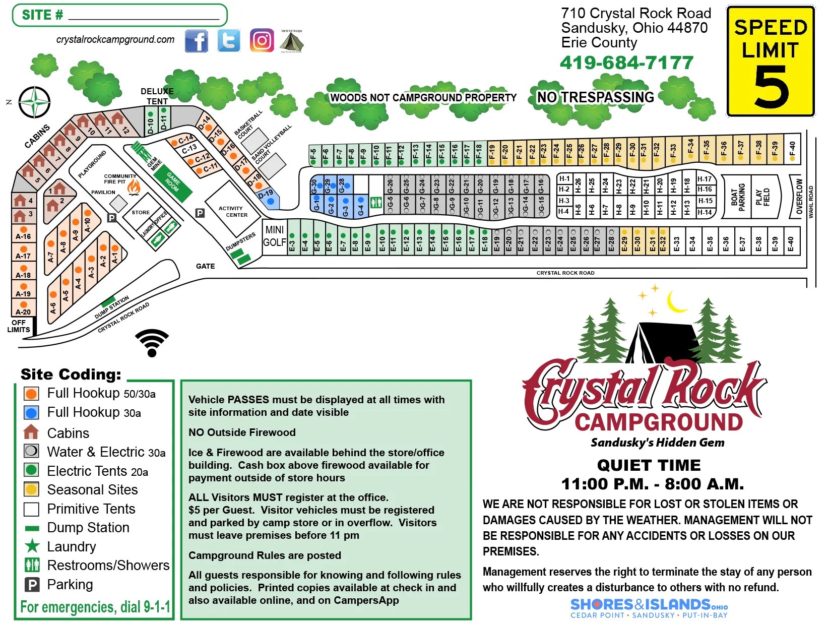 Sitemap Crystal Rock Campground