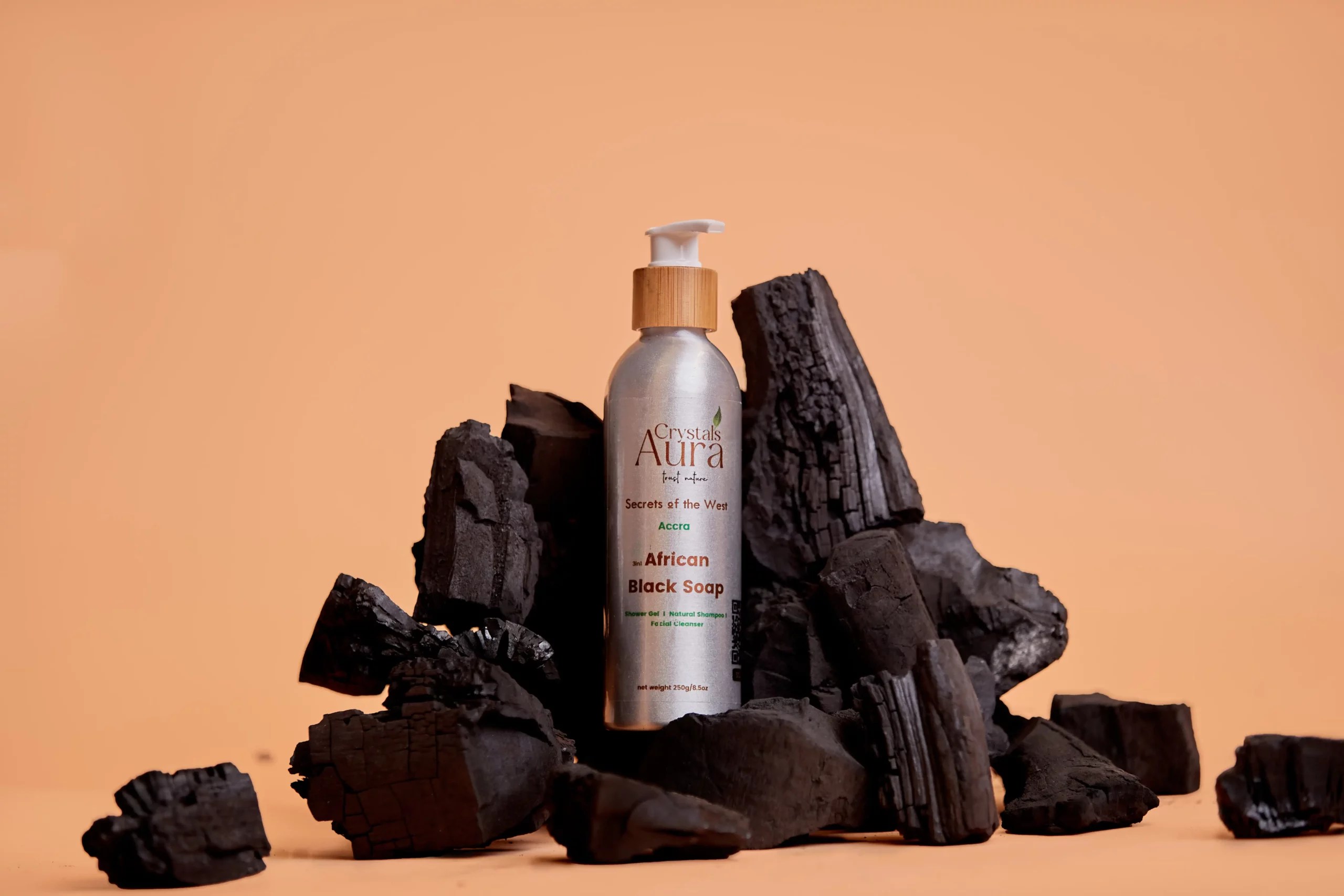 Accra African Black Soap (Body Wash) Crystals Aura