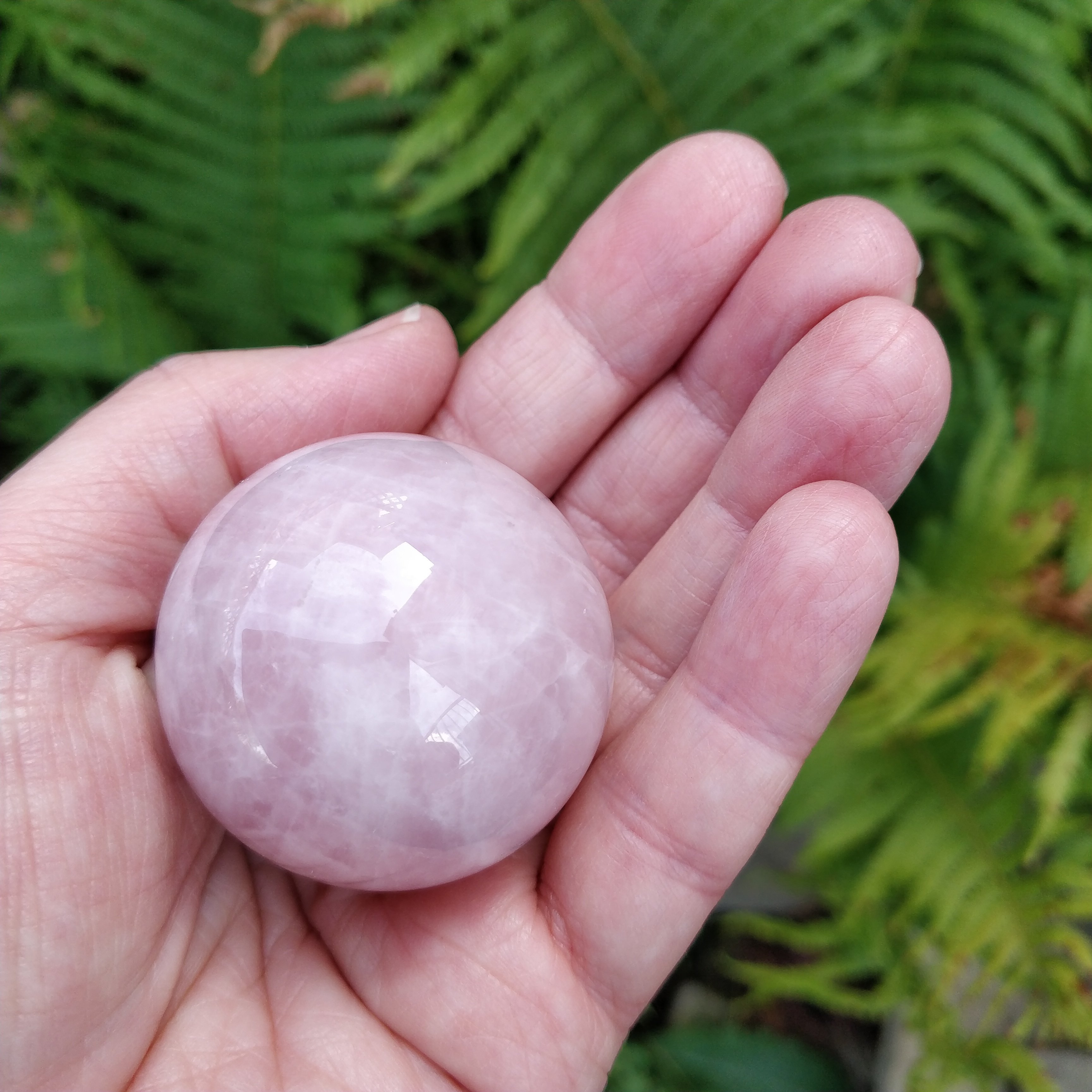 Soft Pink Rose Quartz Sphere 40mm Stand Sold Separately Crystals of Atlantis