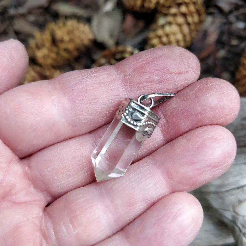 Quartz Point Pendant with Amazing Clarity Crystals of Atlantis