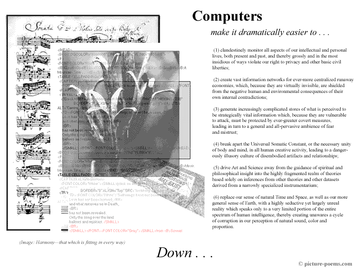 Picture/Poem Poster Computers Down